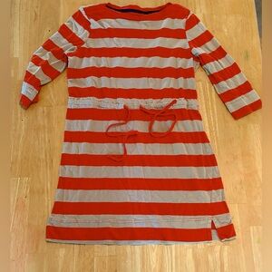 Red and Tan Striped Dress